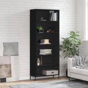 vidaXL Highboard svart 69,5x32,5x180 cm konstruert tre