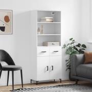 vidaXL Highboard hvit 69,5x34x180 cm konstruert tre