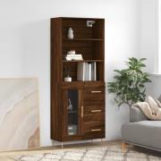 vidaXL Highboard brun eik 69,5x34x180 cm konstruert tre