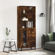 vidaXL Highboard røkt eik 69,5x34x180 cm konstruert tre