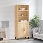 vidaXL Highboard sonoma eik 69,5x34x180 cm konstruert tre