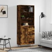 vidaXL Highboard røkt eik 69,5x34x180 cm konstruert tre