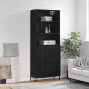 vidaXL Highboard svart 69,5x34x180 cm konstruert tre