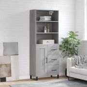 vidaXL Highboard grå sonoma 69,5x34x180 cm konstruert tre