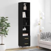 vidaXL Highboard svart 34,5x34x180 cm konstruert tre