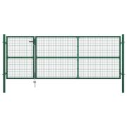 vidaXL Hageport stål 350x125 cm grønn