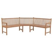 vidaXL Utendørs hjørnebenk 202x202x90 cm heltre teak