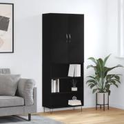 vidaXL Highboard svart 69,5x34x180 cm konstruert tre