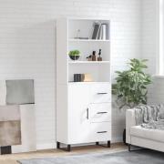 vidaXL Highboard hvit 69,5x34x180 cm konstruert tre