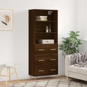 vidaXL Highboard brun eik 69,5x34x180 cm konstruert tre