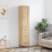 vidaXL Highboard sonoma eik 34,5x34x180 cm konstruert tre