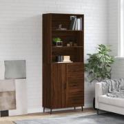 vidaXL Highboard brun eik 69,5x34x180 cm konstruert tre