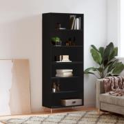 vidaXL Highboard svart 69,5x32,5x180 cm konstruert tre