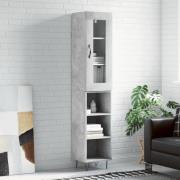 vidaXL Highboard betonggrå 34,5x34x180 cm konstruert tre