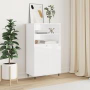 vidaXL Highboard høyglans hvit 60x36x110 cm konstruert tre