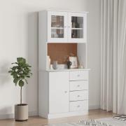 vidaXL Highboard ALTA hvit 77x35x165 cm heltre furu