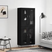 vidaXL Highboard svart 69,5x34x180 cm konstruert tre