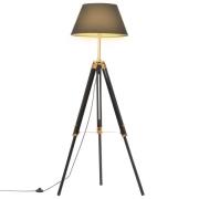 vidaXL Gulvlampe med stativ svart og gull heltre teak 141 cm