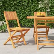 vidaXL Klappstoler 2 stk 47x61x90 cm heltre teak