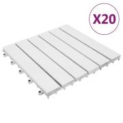 vidaXL Terrassefliser 20 stk hvit 30x30 cm heltre akasie