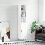 vidaXL Highboard høyglans hvit 34,5x34x180 cm konstruert tre