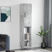 vidaXL Highboard betonggrå 34,5x34x180 cm konstruert tre