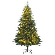 vidaXL Kunstig hengslet juletre 300 LED 210 cm