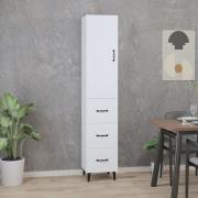 vidaXL Highboard høyglans hvit 35x34x180 cm konstruert tre