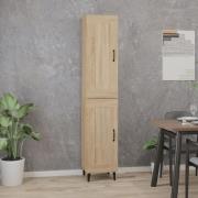 vidaXL Highboard sonoma eik 35x34x180 cm konstruert tre