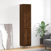 vidaXL Highboard brun eik 34,5x34x180 cm konstruert tre