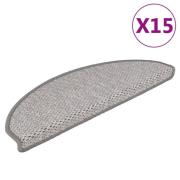 vidaXL Selvklebende trappematter sisal-utseende 15 stk 65x21x4cm beige