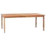 vidaXL Hagespisebord 200x100x75 cm heltre teak