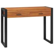 vidaXL Skrivebord med 2 skuffer 100x40x75 cm teak