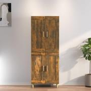 vidaXL Highboard røkt eik 69,5x34x180 cm konstruert tre