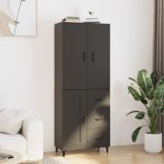 vidaXL Highboard svart 69,5x34x180 cm konstruert tre