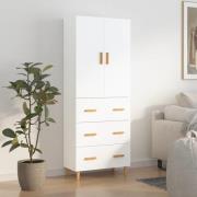 vidaXL Highboard hvit 70x34x180 cm konstruert tre