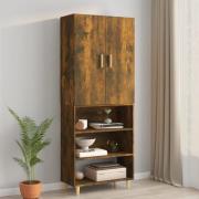 vidaXL Highboard røkt eik 69,5x34x180 cm konstruert tre