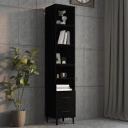 vidaXL Highboard svart 34,5x34x180 cm konstruert tre