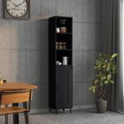 vidaXL Highboard svart 34,5x34x180 cm konstruert tre