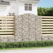 vidaXL Gabionkurver buede 10 stk 200x30x220/240 cm galvanisert jern