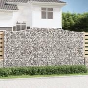 vidaXL Gabionkurver buede 10 stk 400x50x200/220 cm galvanisert jern