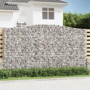 vidaXL Gabionkurver buede 2 stk 400x50x220/240 cm galvanisert jern