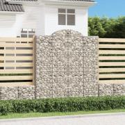 vidaXL Gabionkurver buede 3 stk 200x30x220/240 cm galvanisert jern