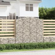 vidaXL Gabionkurver buede 2 stk 200x30x200/220 cm galvanisert jern