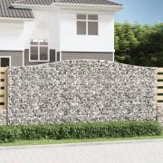 vidaXL Gabionkurver buede 9 stk 400x30x180/200 cm galvanisert jern