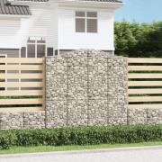 vidaXL Gabionkurver buede 10 stk 200x50x200/220 cm galvanisert jern