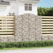 vidaXL Gabionkurver buede 8 stk 200x50x220/240 cm galvanisert jern