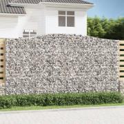 vidaXL Gabionkurver buede 5 stk 400x50x220/240 cm galvanisert jern