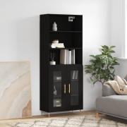 vidaXL Highboard svart 69,5x34x180 cm konstruert tre