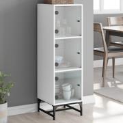 vidaXL Highboard med glassdører hvit 35x37x120 cm